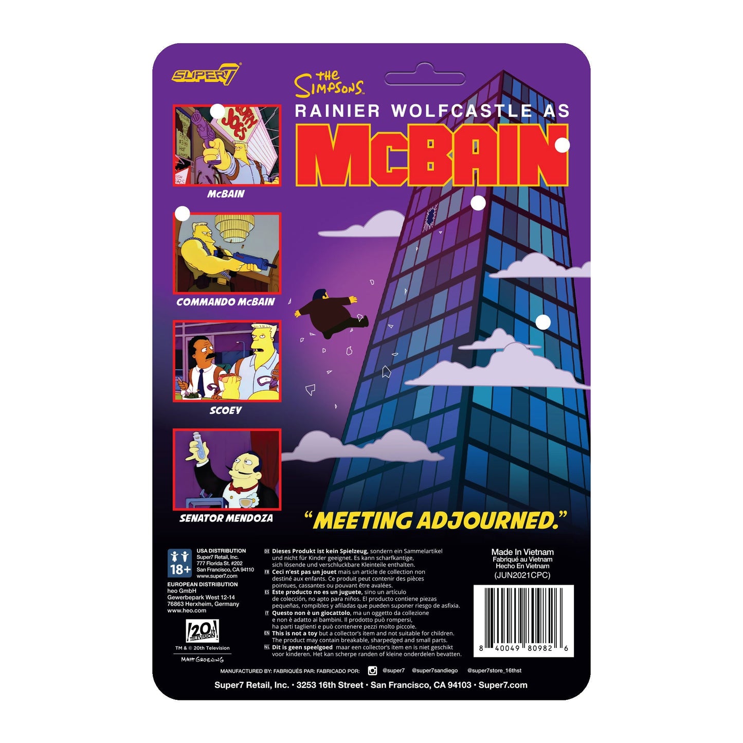 The Simpsons ReAction Wave 1 McBain - Scoey