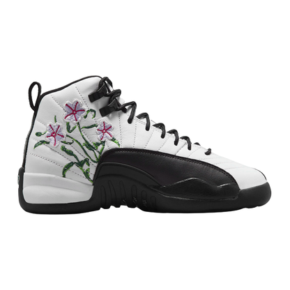 Nike Kids' Air Jordan 12 Retro GS Shoes - White / Black / Vivid Green / Lavender Mist