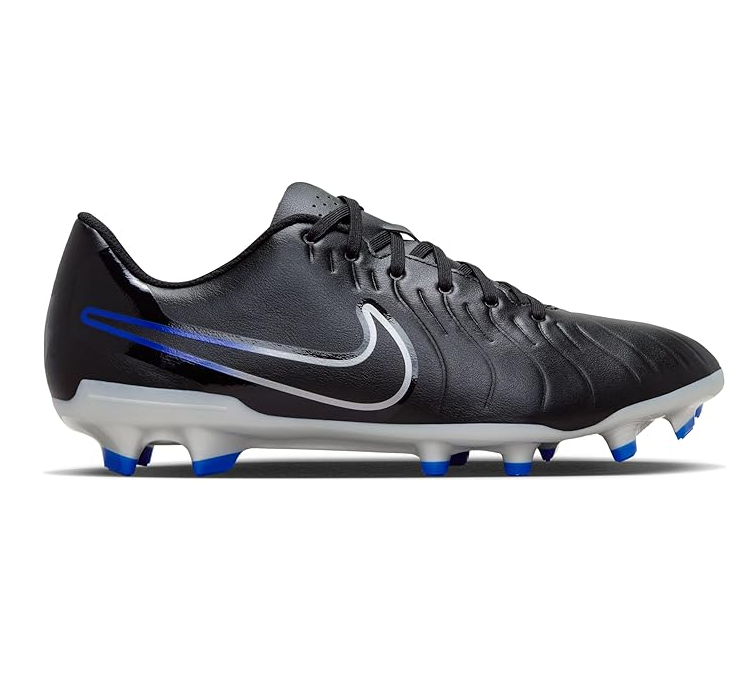 Nike Men's Tiempo Legend 10 Club Soccer Shoes - Black / Chrome / Hyper Royal
