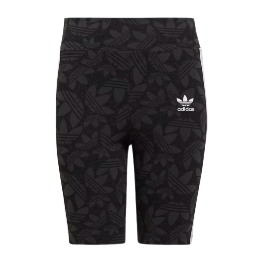 Adidas Kids' High Waisted Cycling Shorts - Carbon / Black / White