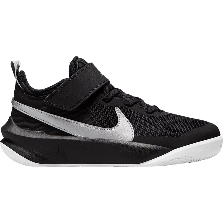 Nike Kids' Team Hustle D 10 Shoes - Black / Metallic Silver / Volt / White