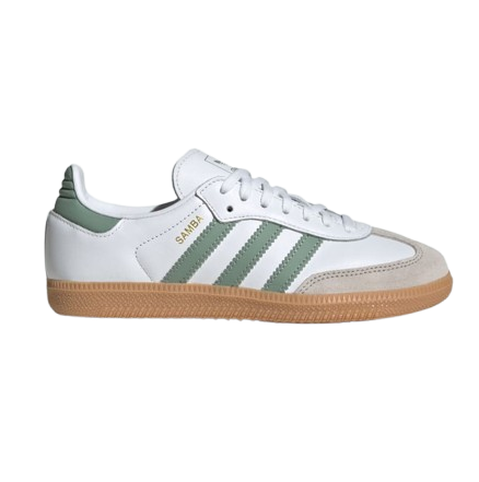 Adidas Kids' Samba Og Shoes - Cloud White / Silver / Green