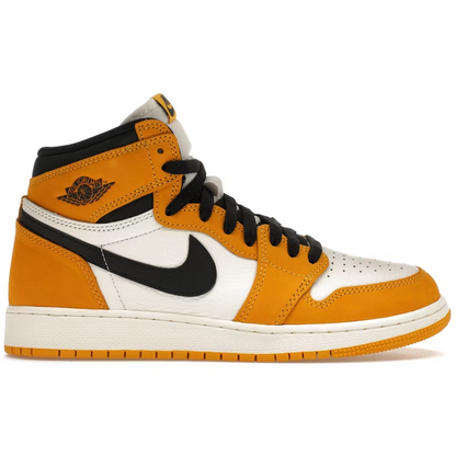Nike Kids' Air Jordan 1 High OG Shoes - Yellow Ochre / Sail / Black