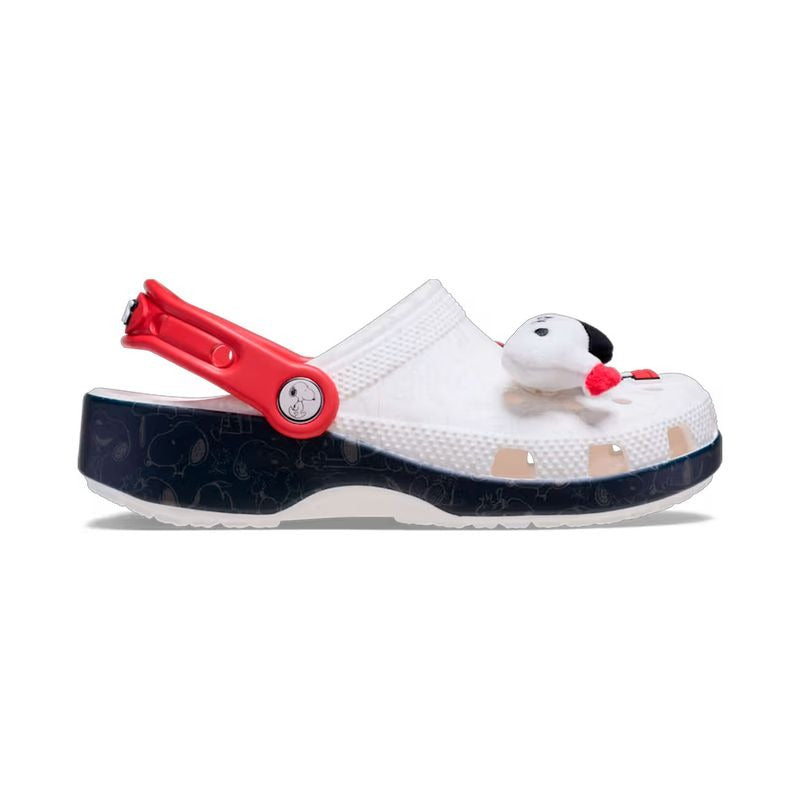 Crocs Kids' Classic Clog Peanuts Snoopy Shoes - White / Black