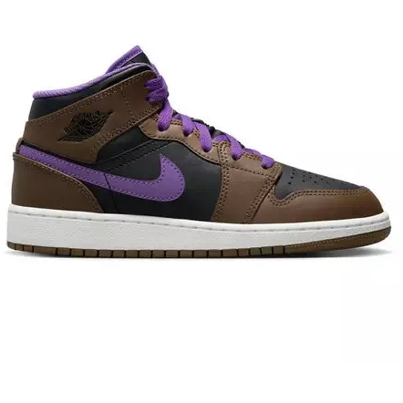 Nike Kids' Air Jordan 1 Mid Shoes - Palomino / Wild Berry / Black / White