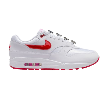 Nike Men's Air Max 1 Premium Shoes - White / Playful Pink / University Red