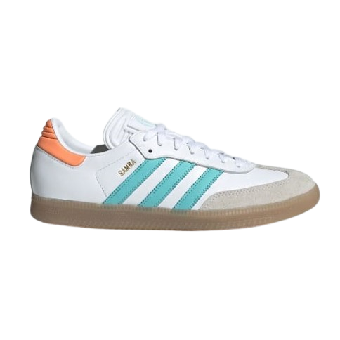 Adidas Men's Samba Inter Miami CF Indoor Soccer Shoes - White / Easy Mint / Gum