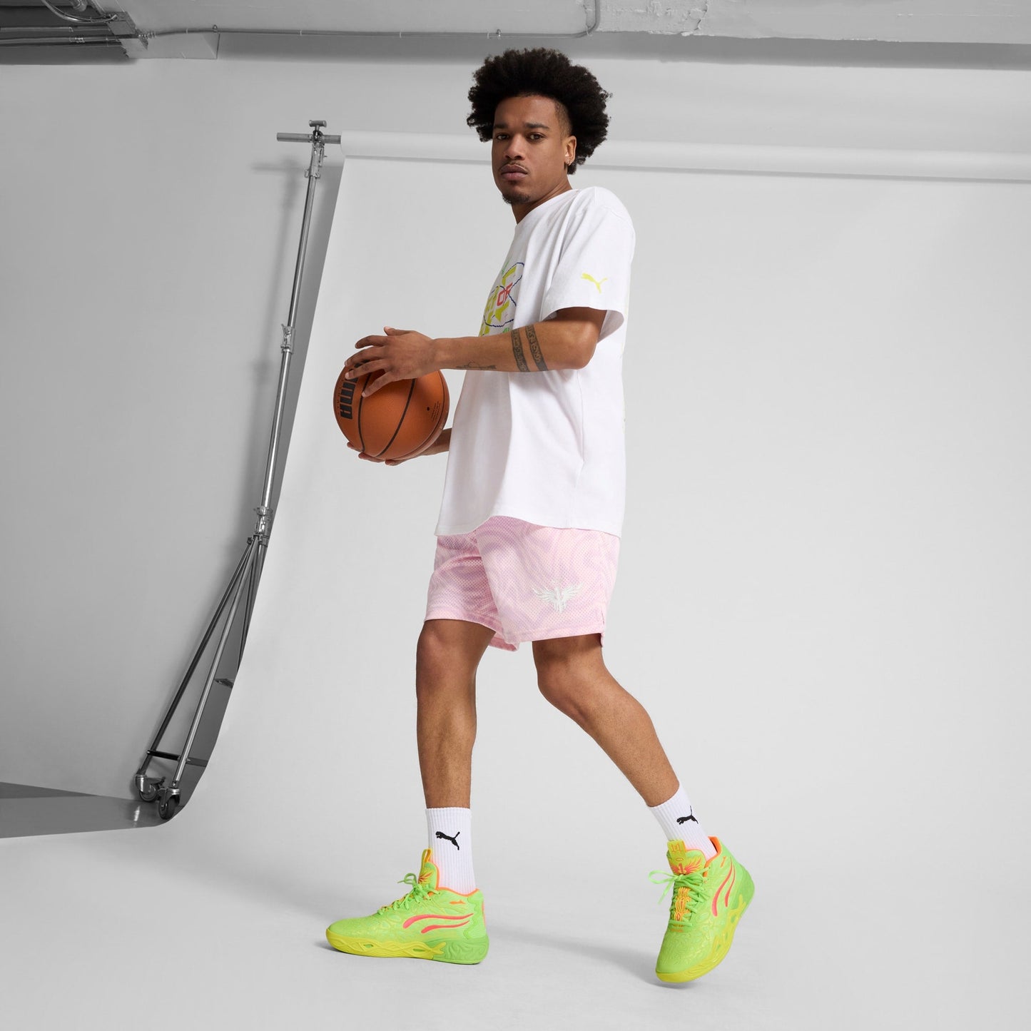 Puma Men's Mb.04 Gem Shoes - Yellow Alert / Green Glare / Pink Alert