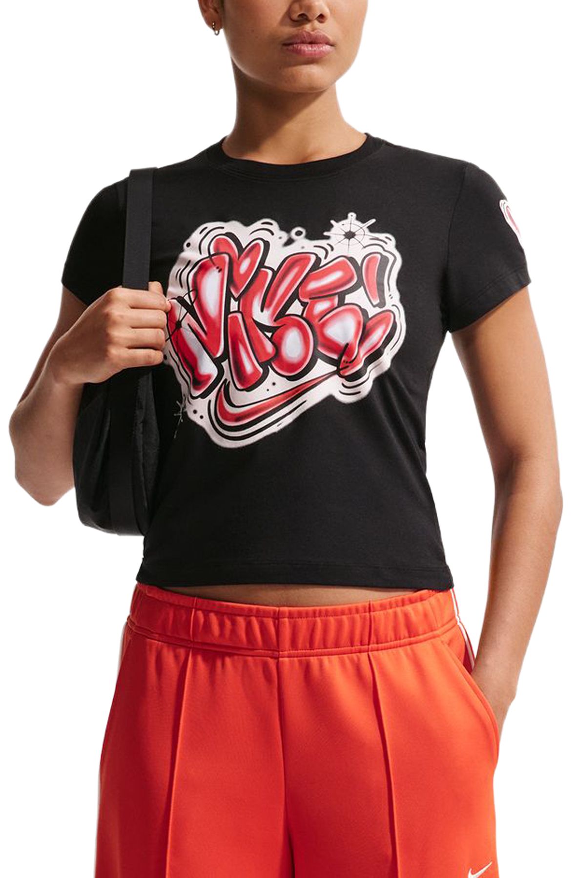 Nike Women's Sportswear Chill Knit Slim Cropped T-Shirt Apparel - Black