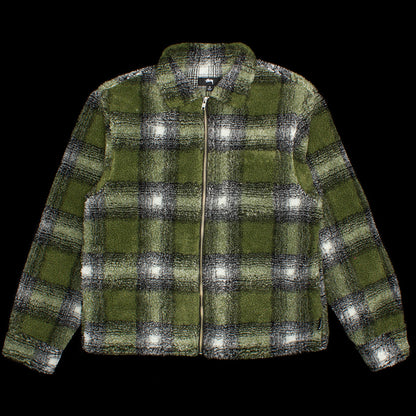 Shadow Plaid Sherpa Zip Shirt