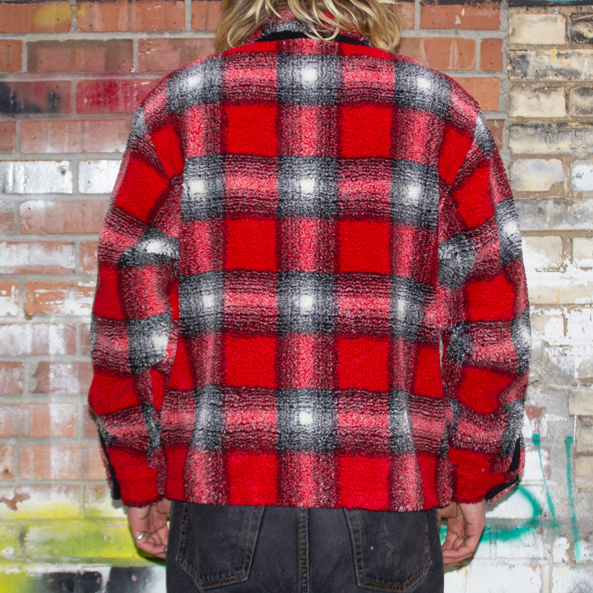Shadow Plaid Sherpa Zip Shirt