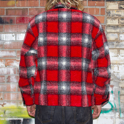 Shadow Plaid Sherpa Zip Shirt
