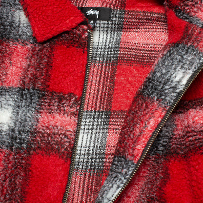 Shadow Plaid Sherpa Zip Shirt