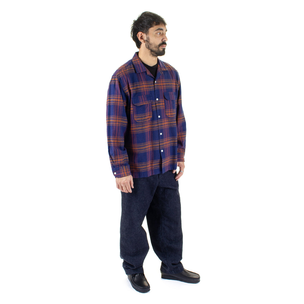 Vincent Nep Herringbone Plaid Shirt