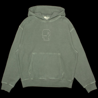 3D Embroidered Logohead Garment Dyed Hoodie