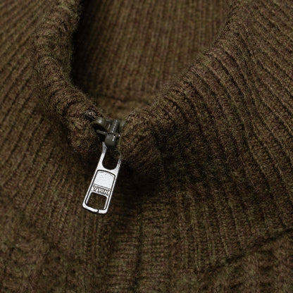 Military Patch Zip Sweater