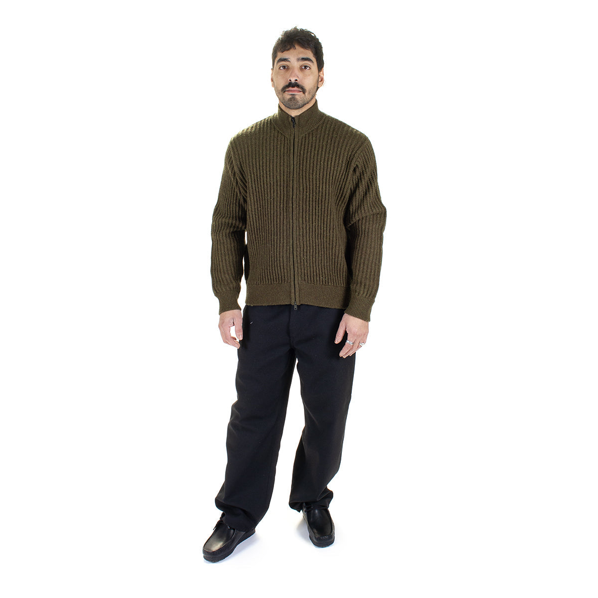 Military Patch Zip Sweater