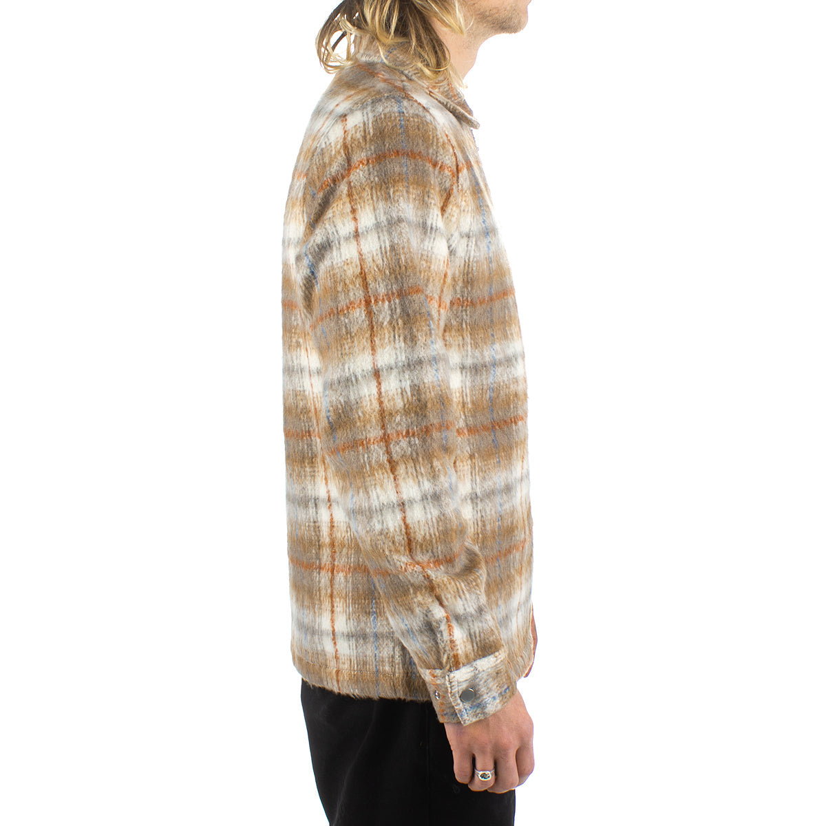 Plaid Flannel Zip Thru Shirt