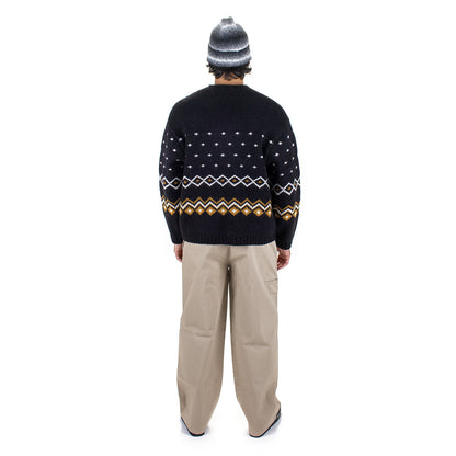 Roll V-Neck Fairisle Sweater