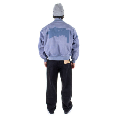 Ghost Logo Canvas Varsity Jacket