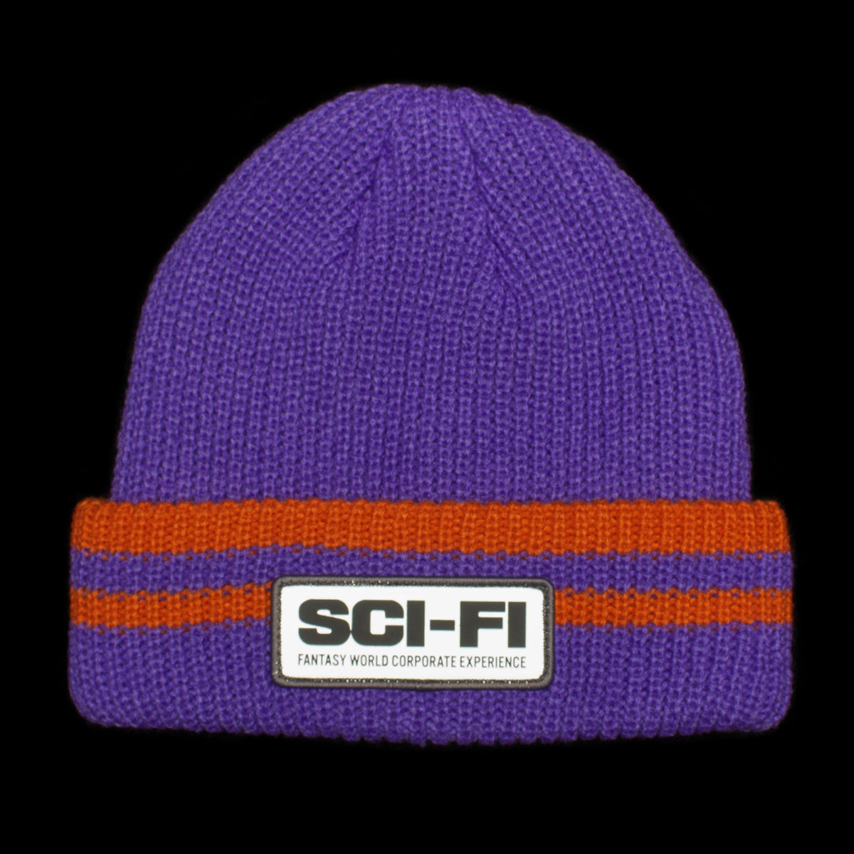 Reflective Patch Striped Beanie