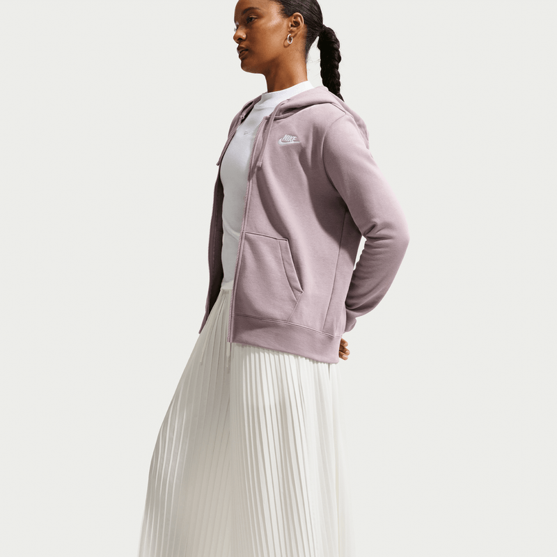 Nike Women's Sportswear Club Fleece Full-Zip Hoodie Apparel - Rose