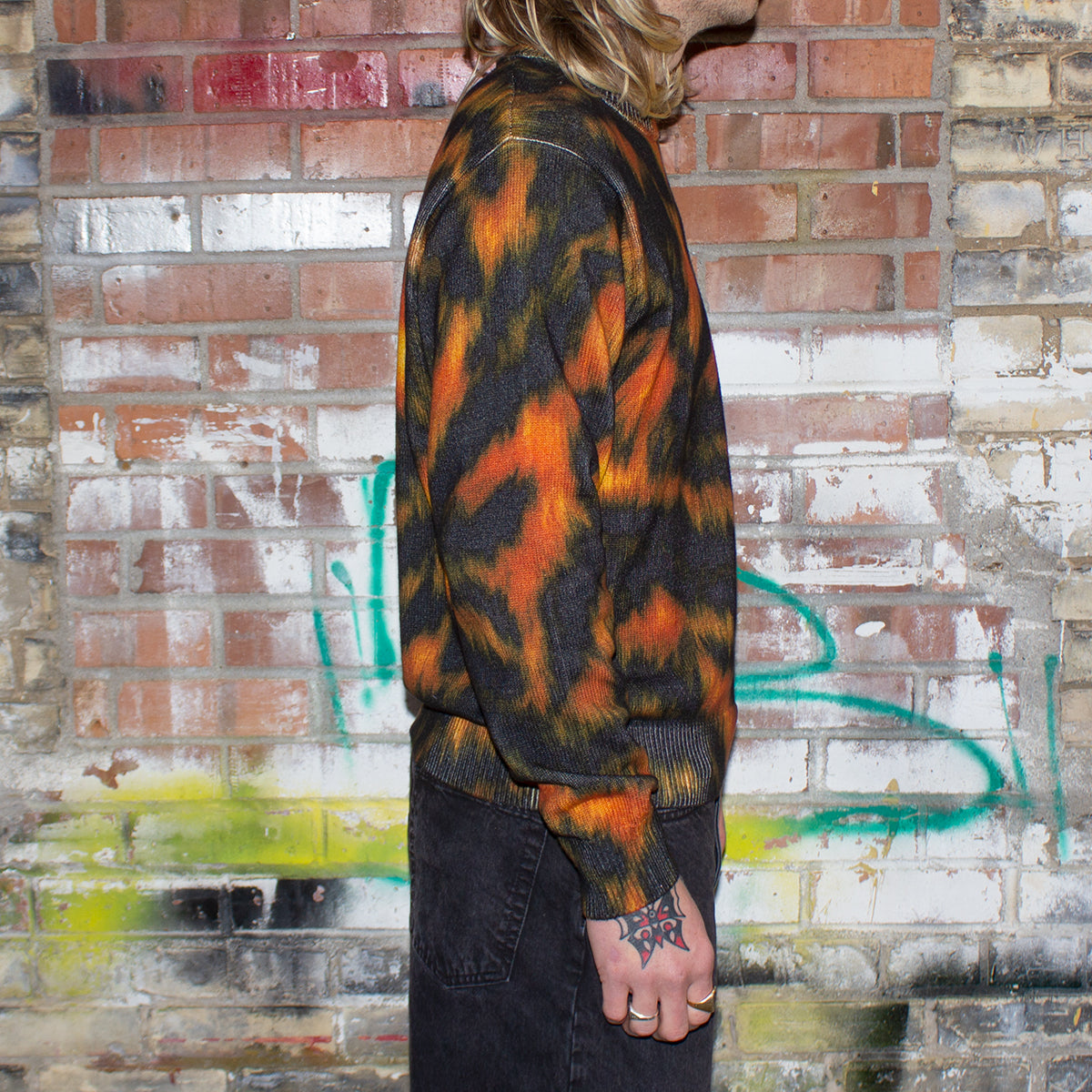 Printed Fur Sweater