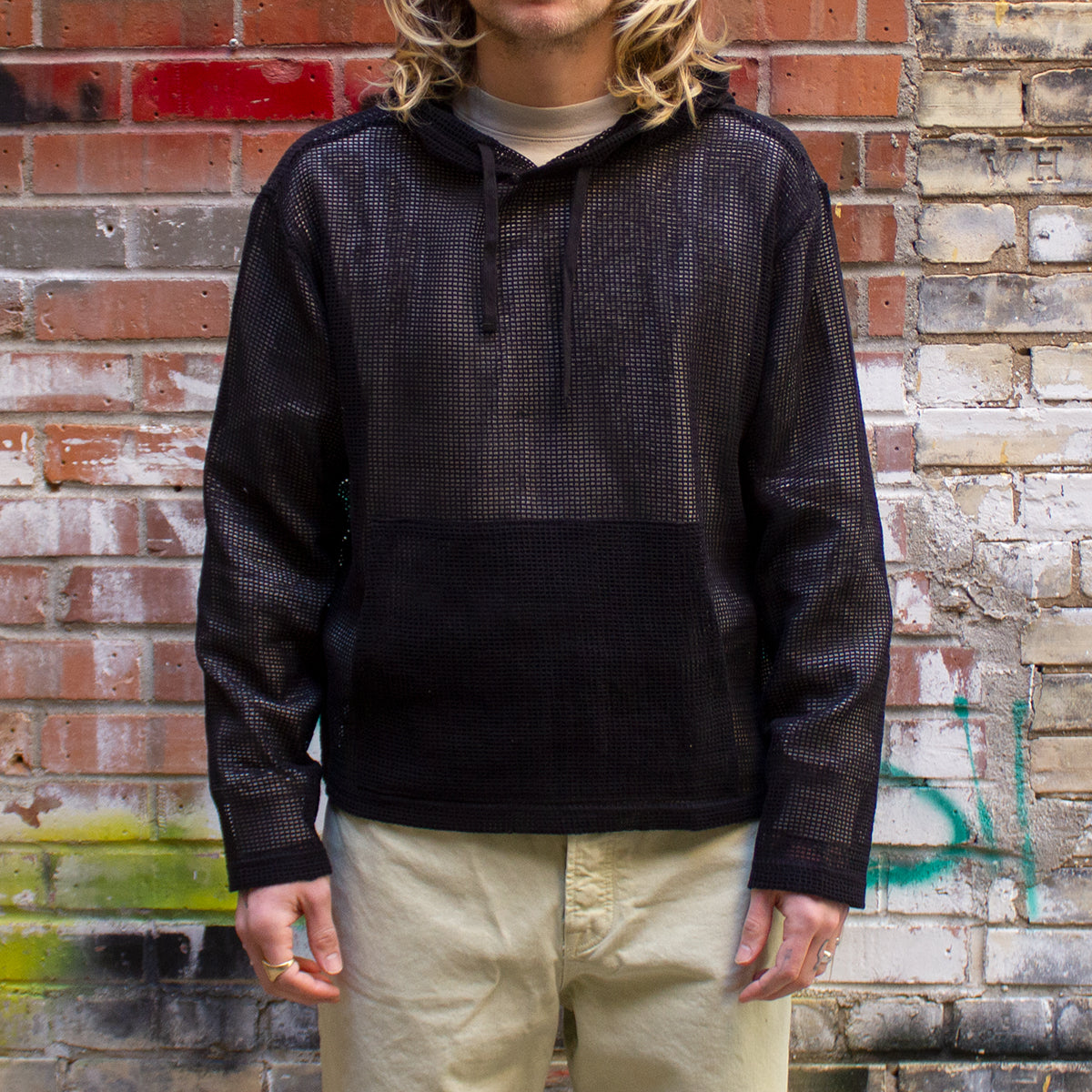Cotton Mesh Hoodie