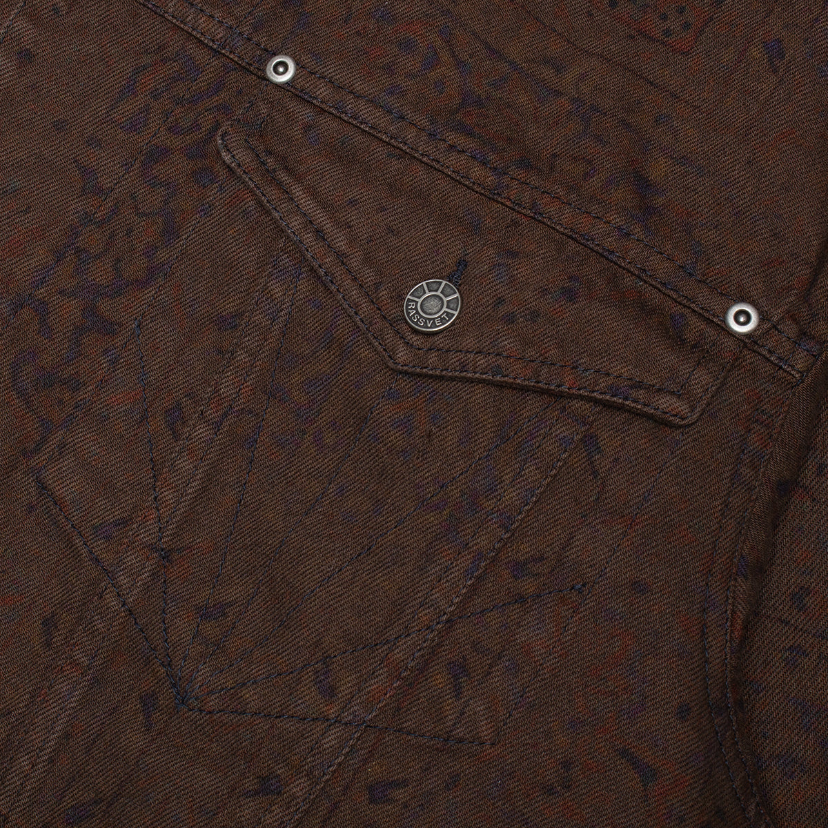Sun Dyed Allover Printed Denim Jacket