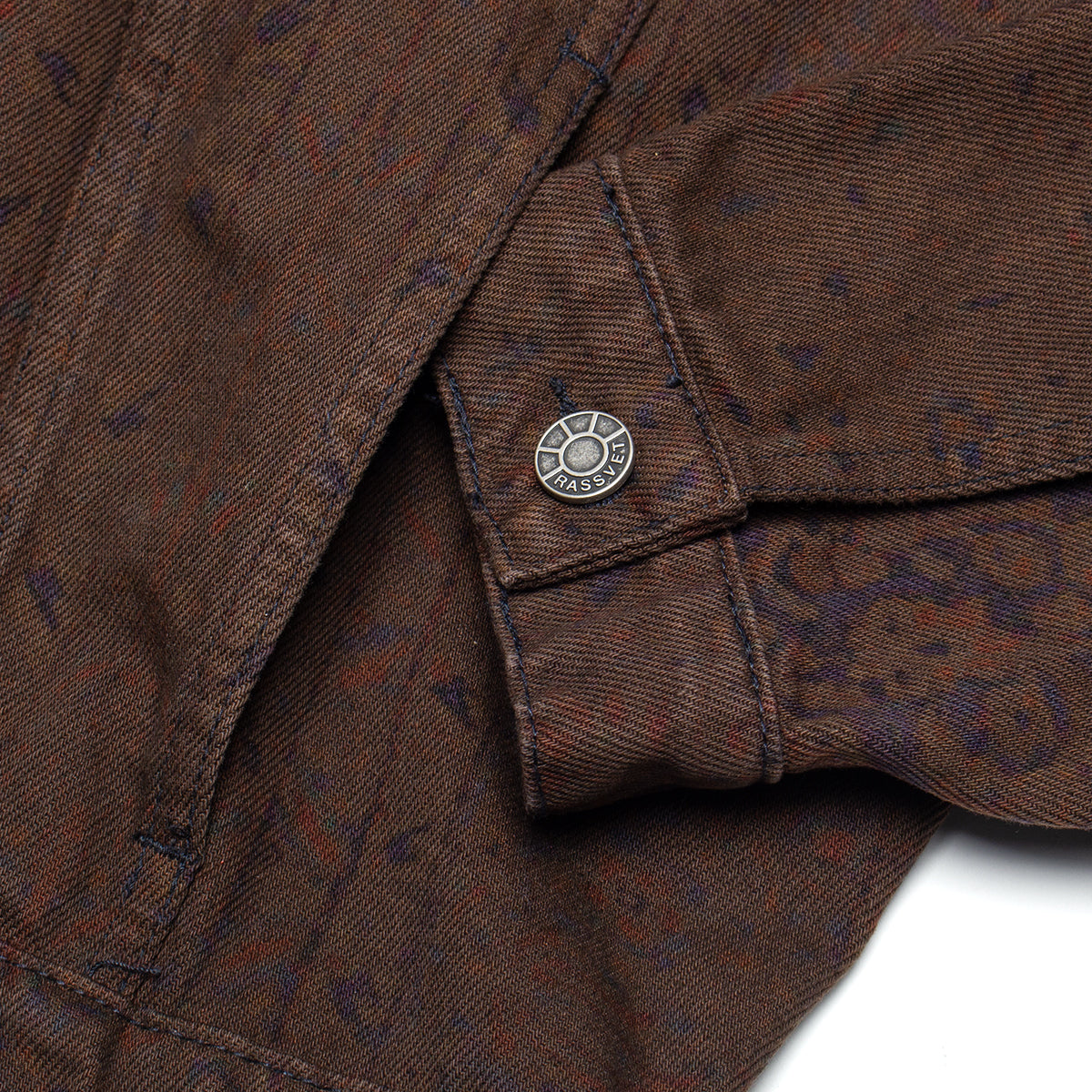 Sun Dyed Allover Printed Denim Jacket