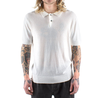 Textured S/S Polo Sweater