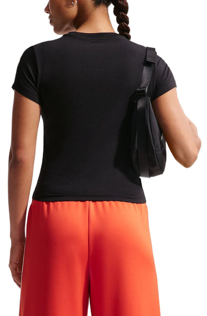 Nike Women's Sportswear Chill Knit Slim Cropped T-Shirt Apparel - Black