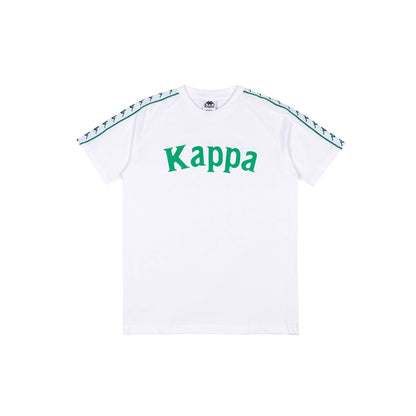 Kappa Men's 222 Banda Balima T-Shirt - White / Green Tee