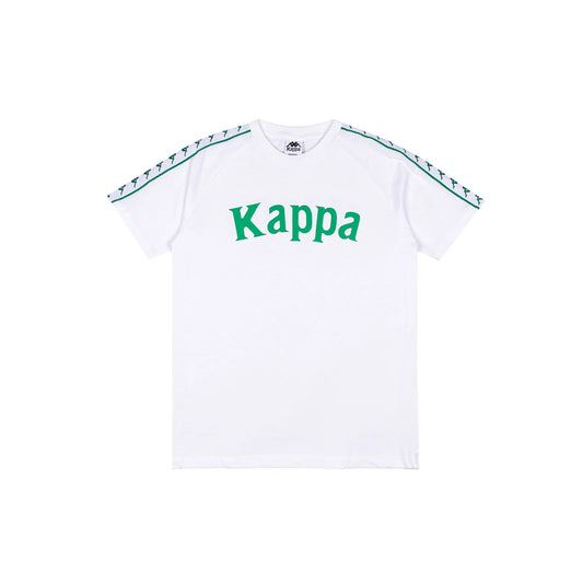 Kappa Men's 222 Banda Balima T-Shirt - White / Green Tee