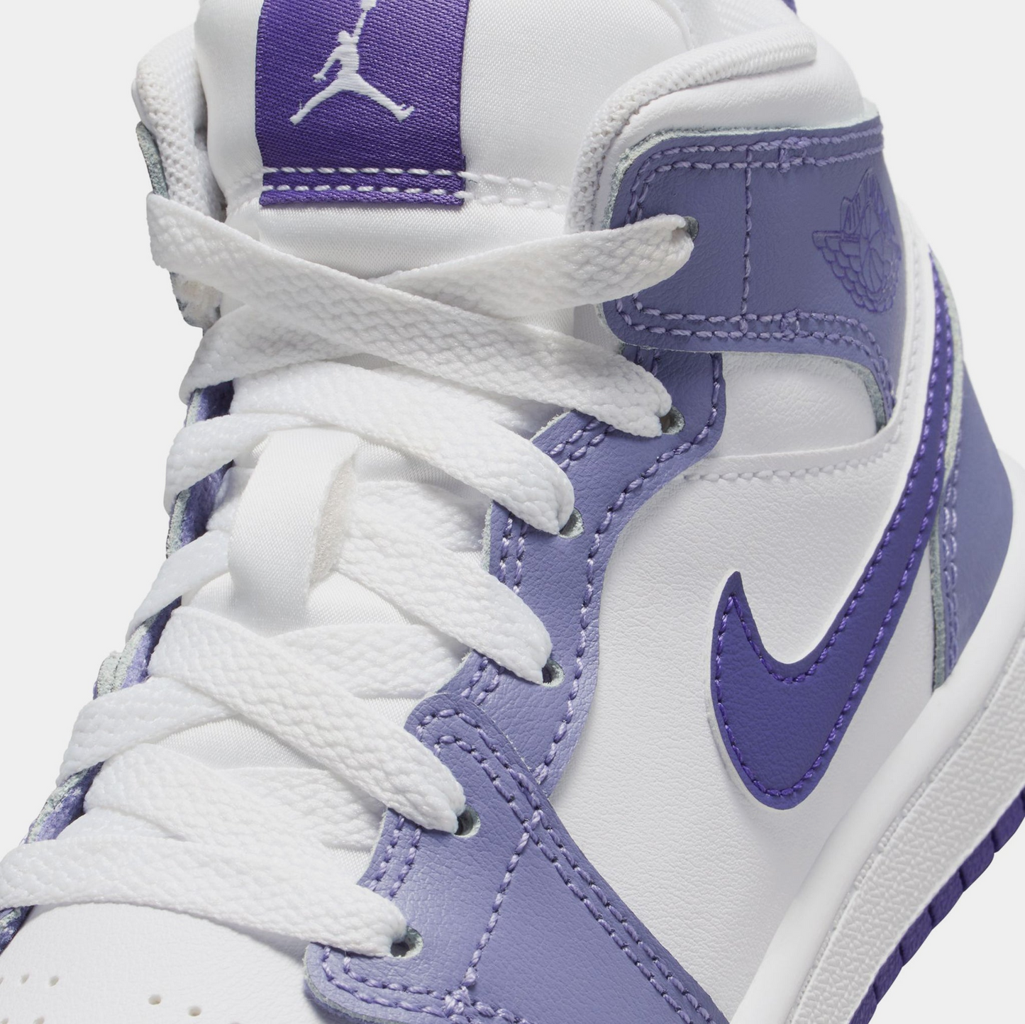 Nike Kids' Air Jordan 1 Mid Shoes - Dusty Amethyst / White / Court Purple