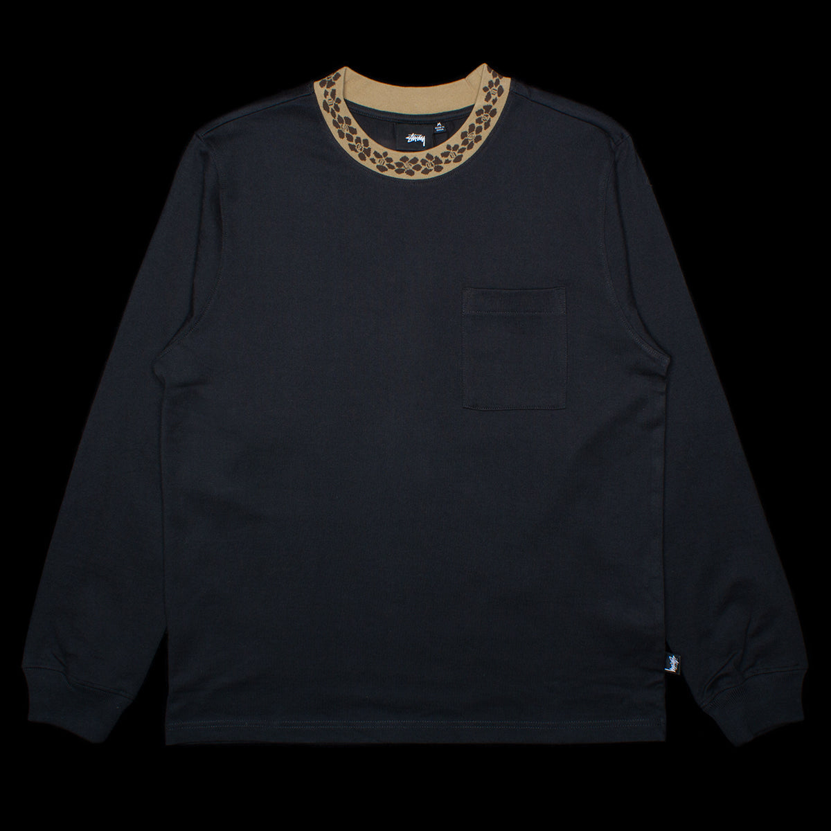 Flower Mock Neck L/S Crew