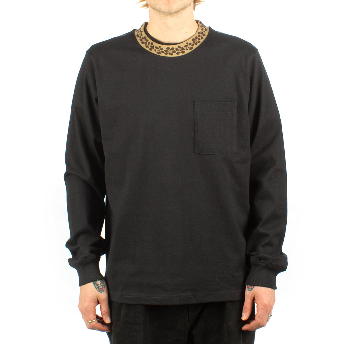 Flower Mock Neck L/S Crew