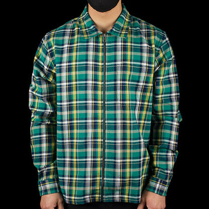 Classic Zip Up Plaid L/S Shirt
