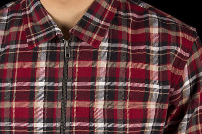 Classic Zip Up Plaid L/S Shirt