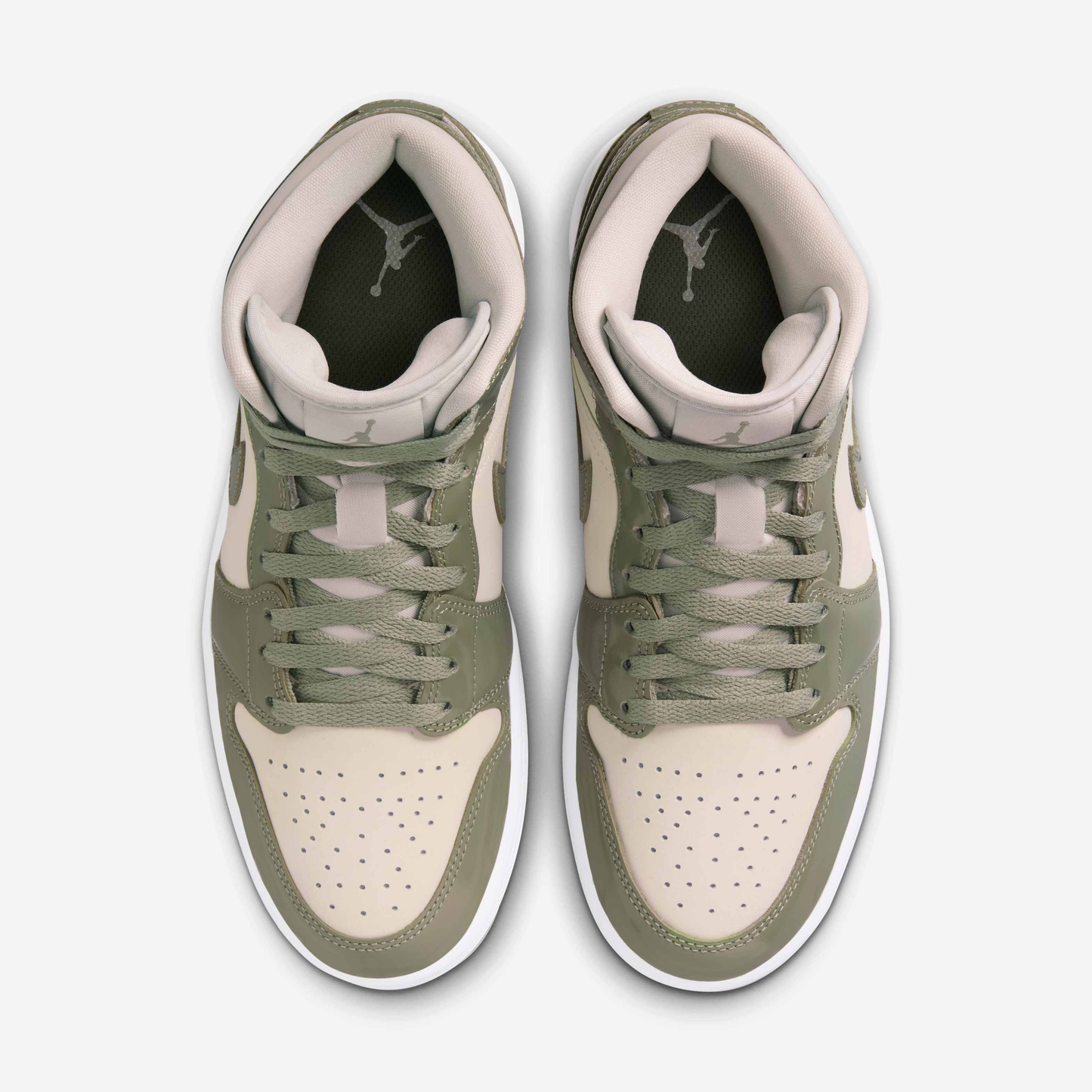 Nike Women's Air Jordan 1 Mid Se Shoes - Sea Glass / Oil Green / Metallic Silver