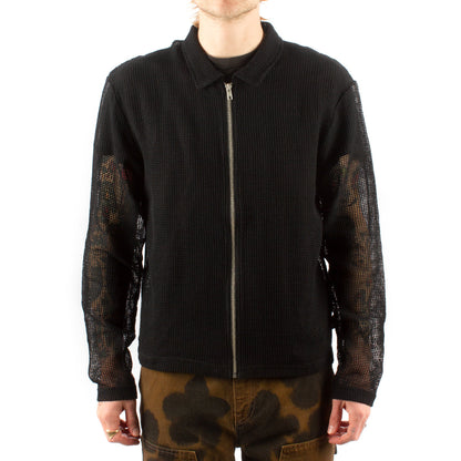 Cotton Mesh Zip L/S Shirt