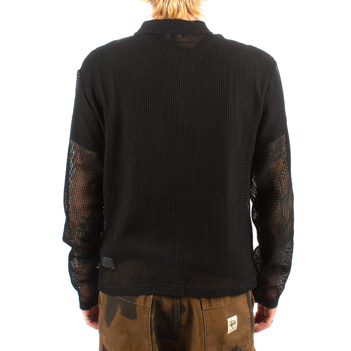 Cotton Mesh Zip L/S Shirt