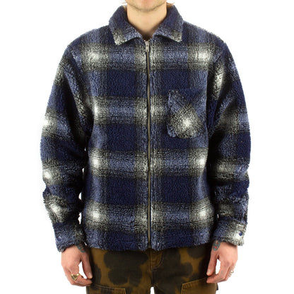 Shadow Plaid Sherpa Zip Shirt