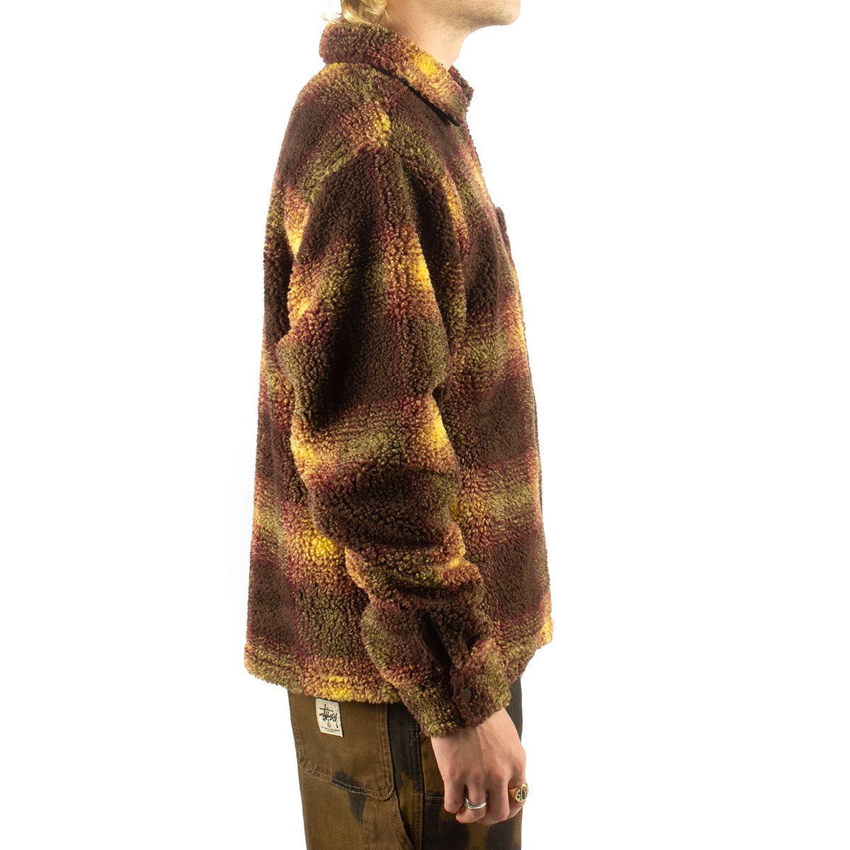 Shadow Plaid Sherpa Zip Shirt
