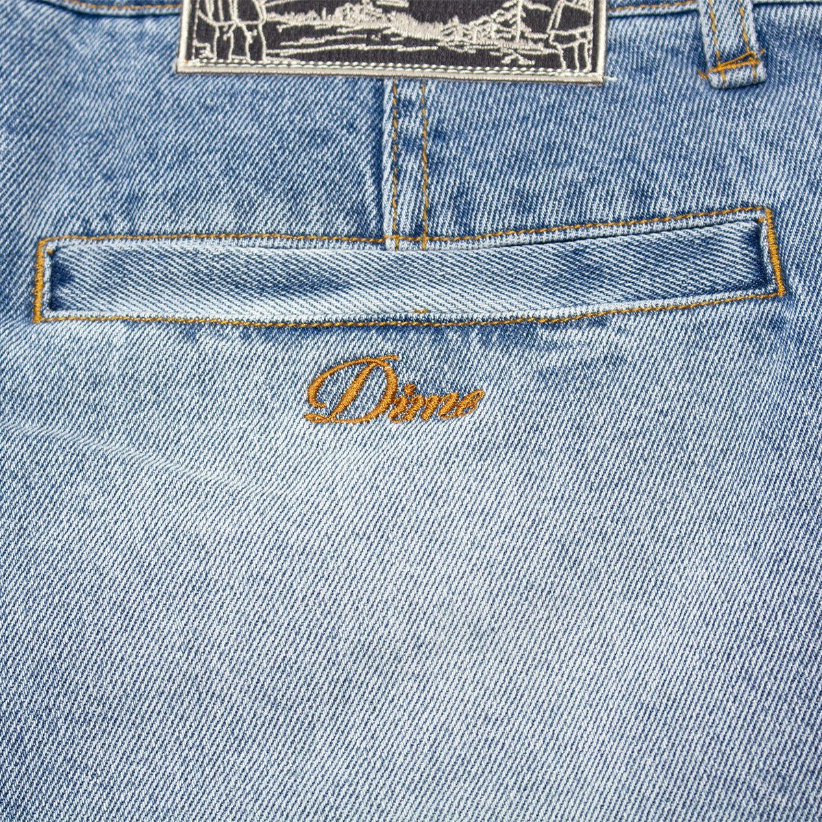 Pleated Denim Shorts