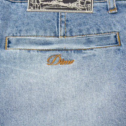 Pleated Denim Shorts