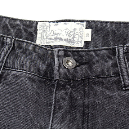 Pleated Denim Shorts
