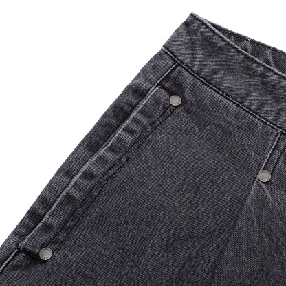 Pleated Denim Shorts