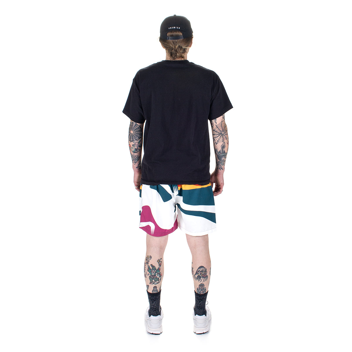 Bleached In White Swim Shorts