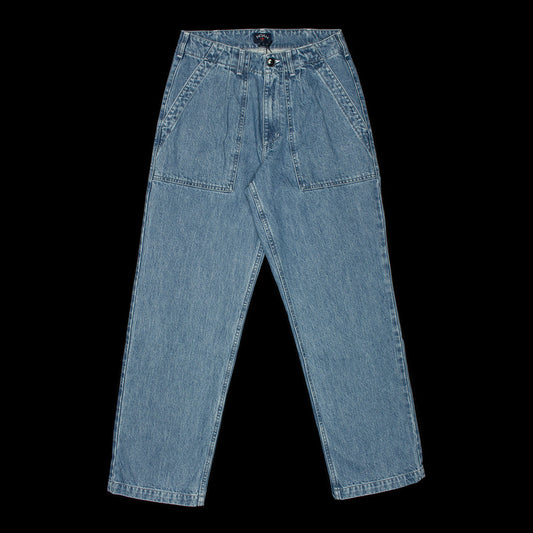 Denim Pleated Fatigue Pants